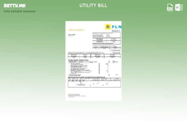 Шаблон за комунални сметки во модерен стил Индонезија PLN Batam